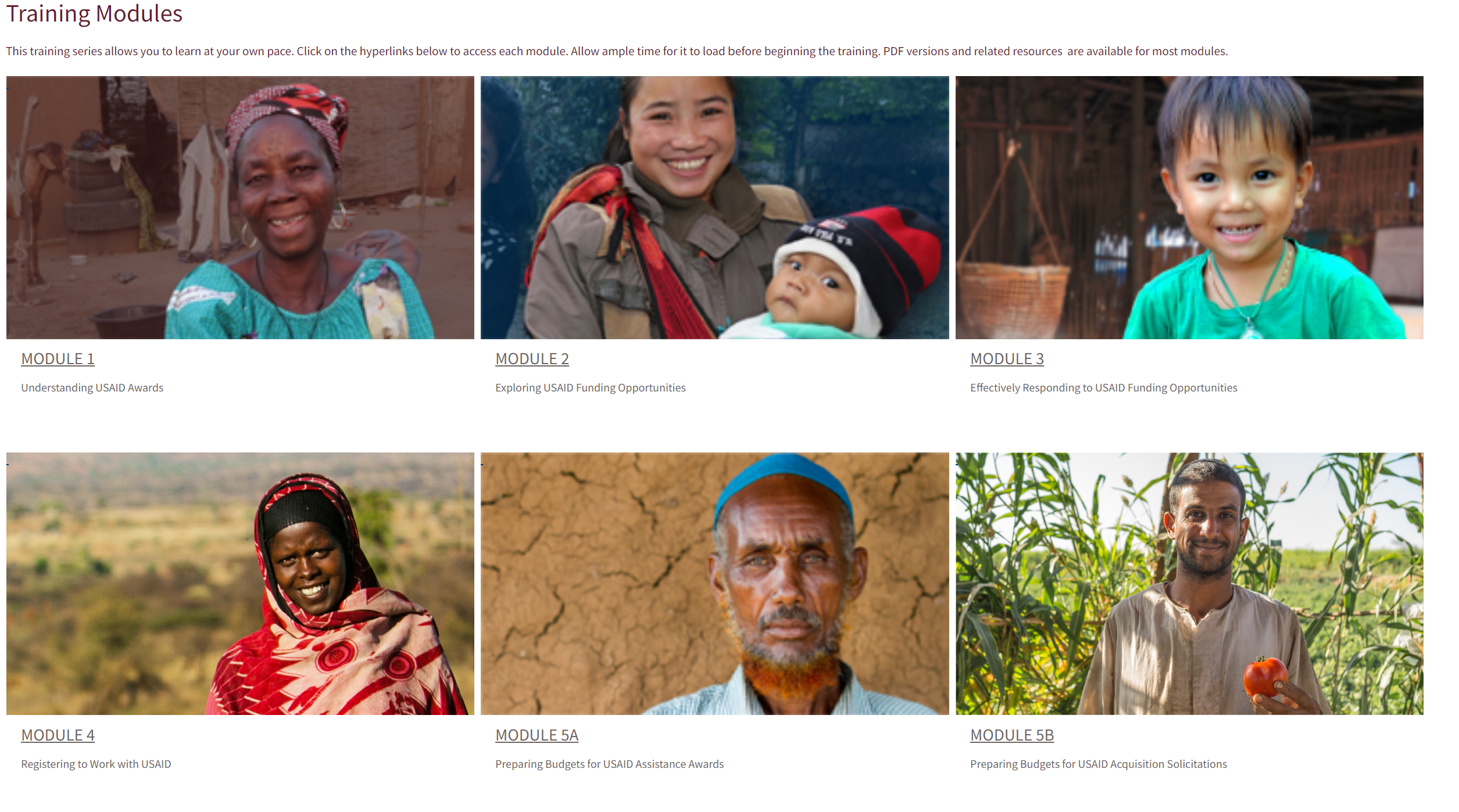 USAID Trailing Modules